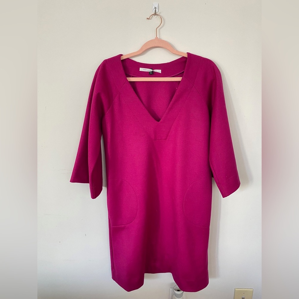 Diane von Furstenberg dress in magenta. Beautiful dress.